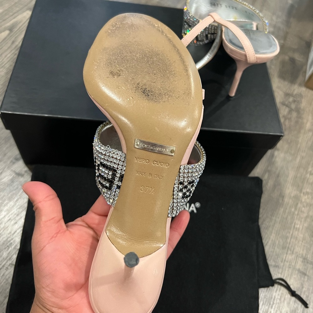 💖Dolce and Gabbana Crystal Logo strap heels 💖 - Picture 8 of 14